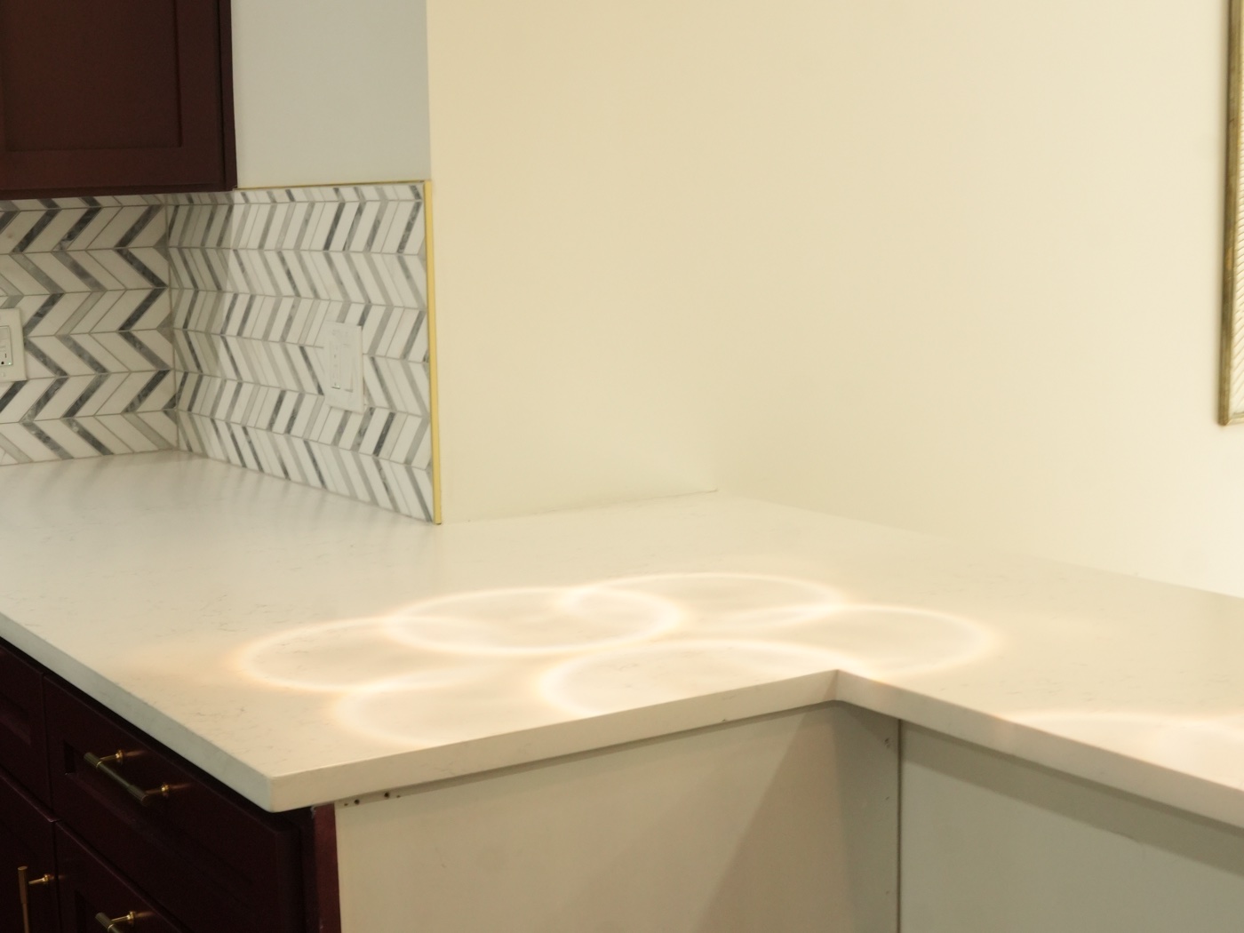 Filmed marble island in a Broken Arrow kitchen